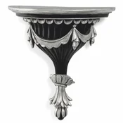 Casa Padrino Luxury Baroque Wall Console Antique Silver/Black H. 38 cm - Made in Italy