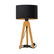 Stolna lampa ALBA 1xE27/60W/230V crna/zlatna/hrast
