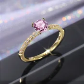 shumee ROZA ZLAT PRSTAN Z DIAMANTI IZ KIRURŠKEGA JEKLA VELIKOST 11