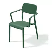 Prosperplast Plastični stol z nasloni za roke RIMO, temno zelena, 57x55,5x84 cm