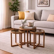 Hanah Home set od 3 umetnutih stocica Milas 3, orah