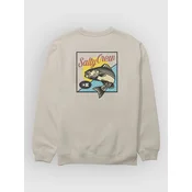 Salty Crew Striped Crew Sweater moonbeam