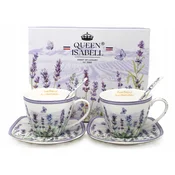 Komplet 2 porcelanastih skodelic, 250 ml, v darilni škatli - kolekcija Lavender