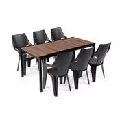 Parker Velik set vrtnega pohištva 6+1 oreh-grafit