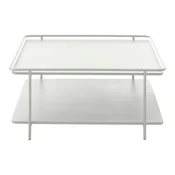 Svetlo siva kovinska klubska mizica 75x75 cm Yuba – Unique Furniture