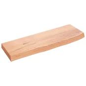 Vidaxl Stenska polica svetlo rjava 60x20x4 cm trdna hrastovina