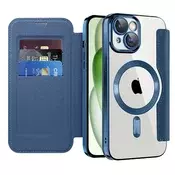 Etui SmartMag Book z Magsafe tehnologijo in RFID denarnico za iPhone 15 Plus - blue