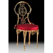 Casa Padrino luxury baroque dining chair bordeaux red/gold H. 86 cm - Baroque dining room furniture