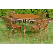 Casa Padrino Art Nouveau furniture set brown - 1 Garden Table & 4 Garden Chairs - Nostalgic wrought iron garden garden furniture - Baroque & Art Nouveau garden furniture