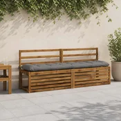 vidaXL Blazina za klop VIANEN 100% poliester Siva 190 x 40 x 12 cm