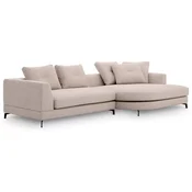 Casa Padrino luxury corner sofa right side sand/black 310 x 150 x H. 65 cm - Living room sofa with pillows - Living room furniture - Living room furnishings - Luxury furniture