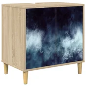 vidaXL Kopalniška omarica RAALTE Sonoma 60 x 40 x 60 cm Inženirski les