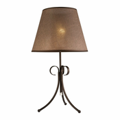 Tamno smeda stolna lampa s tekstilnim sjenilom (visina 55 cm) Lorenzo – LAMKUR