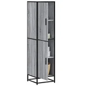 Vidaxl Visoka omara siva sonoma 35,5x35x139 cm inž. les in kovina