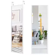 Northix Ogledalo v polni dolžini 36,5 x 1,5 x 107 cm, stensko ogledalo, ogledalo na vratih, viseče ogledalo belo