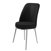 Hanah Home set trpezarijskih stolica Dexa 6 kom, crna tkanina Babyface, hromirane metalne noge