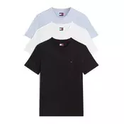 Tommy Jeans Majica  ecru / golobje modra / črna