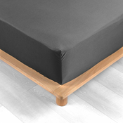 Antracitno siva napenjalna rjuha iz bombažnega perkala 180x200 cm Percaline – douceur dintérieur
