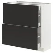 METOD / MAXIMERA Pod.ormaric i 2fronta/3fioke, bela/Nickebo boja antracita, mat, 80x37 cm