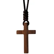 Ogrlica Wood Cross - Rjava KP34253