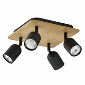 Spot svetiljka TOP WOOD 4xGU10/10W/230V crna/drvo