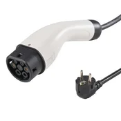 VEVOR Prenosni polnilec za električno vozilo EV tip 2 86 m 16A črn
