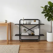 vidaXL Knjižna polica 2 ravni 100 x 35 x 70 cm PB Črni hrast