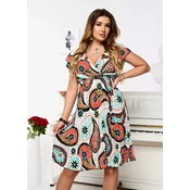 Resti Womens white and black knee-length dress with print- Clothing
