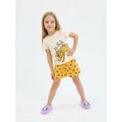 Sinsay - Komplet majice kratkih rukava i kratkih pantalona Kitty Kotty - svetlo narandžasta