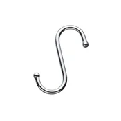 Set of 5 S-shaped hanging hooks, chrome-plated steel, 8 x 4 cm - Kitch