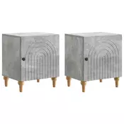 vidaXL Nočna omarica 2 pcs Betonsko siva 43 x 34,5 x 50 cm