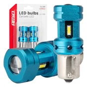 shumee LED žarnice CANBUS 1156 BA15S P21W R10W R5W 4SMD 1860 Bela 12V 24V AMIO-04252