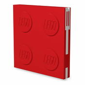 Rdeča kavdratna beležnica z gel pisalom LEGO®, 15,9x15,9 cm
