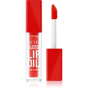 Rimmel Oh My Gloss! Lip Oil olje za ustnice z vlažilnim učinkom odtenek 004 Vivid Red 4,5 ml