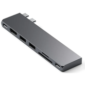 Satechi Pro Slim prikljucna stanica, 1xUSB4,1xHDMI,2xUSB-A,SD/MicroSD, siva (ST-HUCPHSM)
