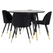 Venture Design Jedilna miza in stol komplet Dipp miza 115x75 cm stol 57x76,5x50 cm črna
