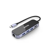Unitek UNITEK uHUB H6 USB-C Hub s Gigabit Ethernetom, crni/sivi