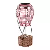 Autronic Svetilka umetni ratan in kovina, balon, LED osvetlitev, velikost S, roza-rjava (PLA113 PINK-S)