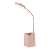 Rabalux Stona lampa Arvid, LED, 6W, 5000K, USB, v37cm, Roze