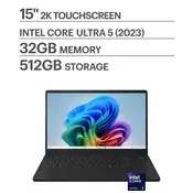 LG - gram Book 15 Touch-Screen Laptop FHD Intel Core Ultra 5 115U Processor with 32GB RAM - 512GB SSD - Titan Black