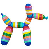 Casa Padrino luxury designer decorative sculpture balloon dog with stripes colorful 100 cm - Large decorative figure - XXL decorative sculpture - XXL decorative figure - Luxury XXL figures