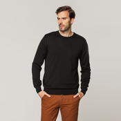 Moški pulover črne barve z gladkim vzorcem 15194
