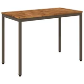 vidaXL Vrtnna jedilna miza Naravna in kava 108,5 x 55 x 75 cm