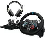 Volan Logitech G29, Driving Force Racing, PS5, PS4, PS3, PC + Slušalice Astro A10, žicane, gaming, crne 991-000486