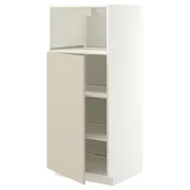 METOD Visoka omara za vgrad gspd aparate, bela/Havstorp bež, 60x60x140 cm