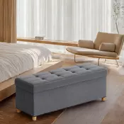 Songmics Shranjevalna klop 38x110x40 cm siva