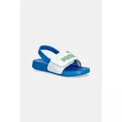 PUMA Popcat 20 Backstrap Babies Sandals, Shoes, White/Green Fruit/Racing Blue, 20