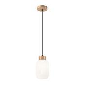 Lestenec na vrvici HARMONY 1xE27/15W/230V pr. 14 cm bela/hrast