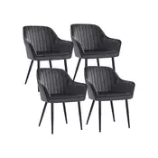 Songmics Jedilni stoli oblazinjeni naslanjači komplet 2 kosa 625x60x85 cm sivi