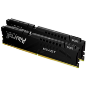 Kingston Fury Beast RAM pomnilnik, 64 GB, 5200 MT/s, DDR5, CL40, XML, RGB, 2 kos (KF552C40BBAK2-64)